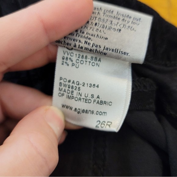 AG Adriano Goldschmied Black Corduroy Legging Super Skinny Jean Size 26 - Picture 4 of 12